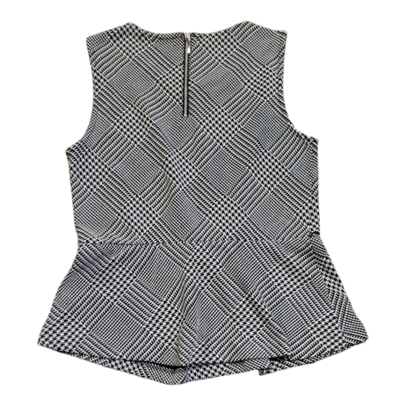 Liz Claiborne Houndstooth Sleeveless Pleated Blouse Top Small - Picture 2 of 4